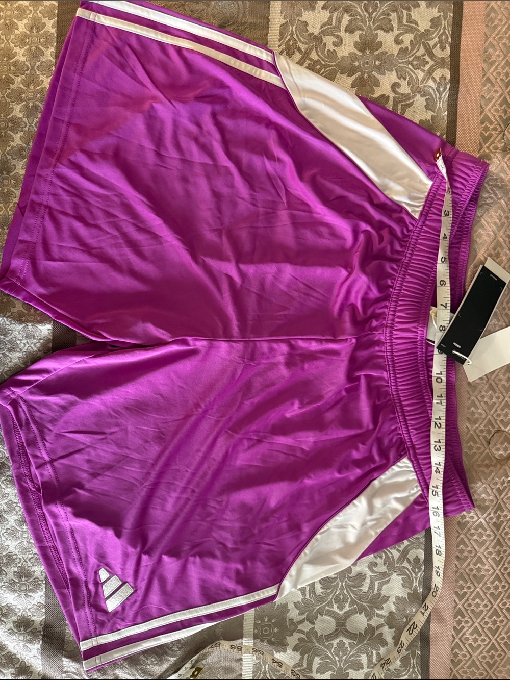 Women’s Adidas Purple Athletic Shorts with White Trim